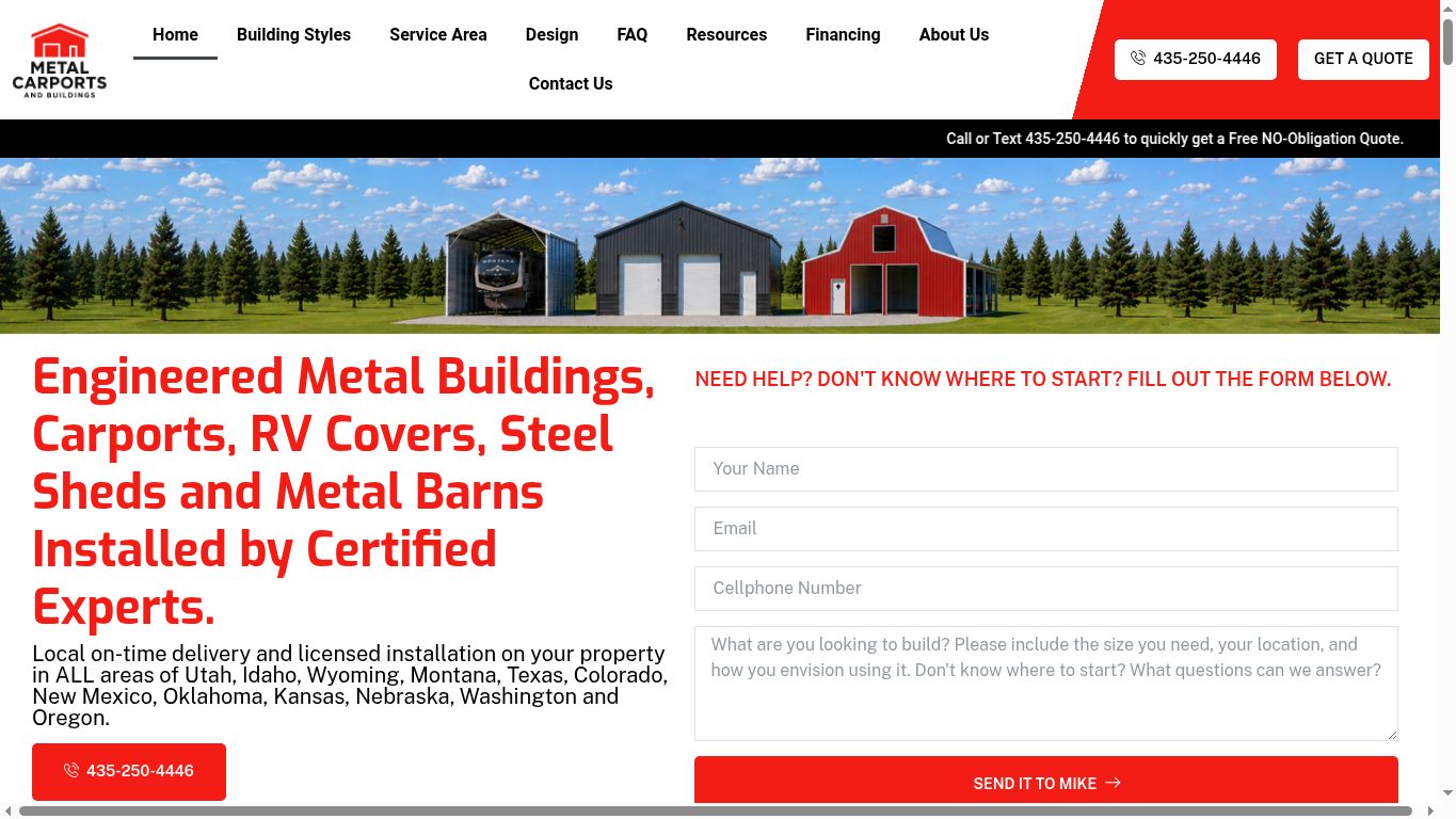 Rendered screenshot captured from Metal Carports & Metal Buildings